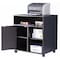 Basicwise Printer Kitchen Office Storage Stand With Casters, Black QI003556.B - alternate 1